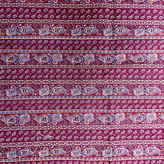 2/3 yd Burgundy Paisley