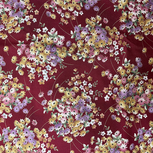 2 1/2 Yds Red Floral Quilt Gate