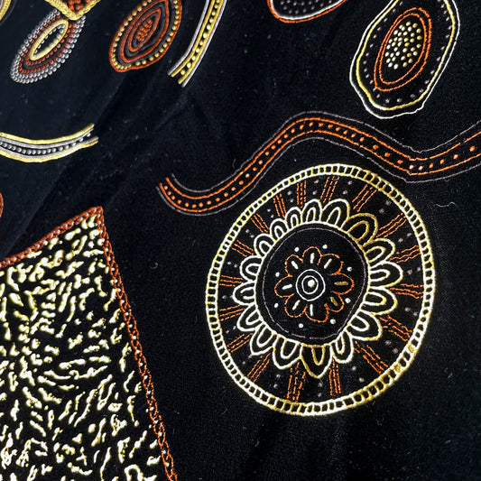 2 1/2 Yds Painted Black Velvet