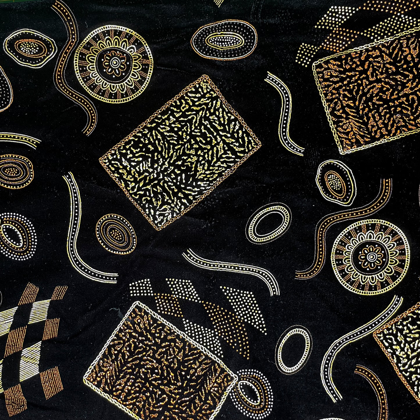 2 1/2 Yds Painted Black Velvet