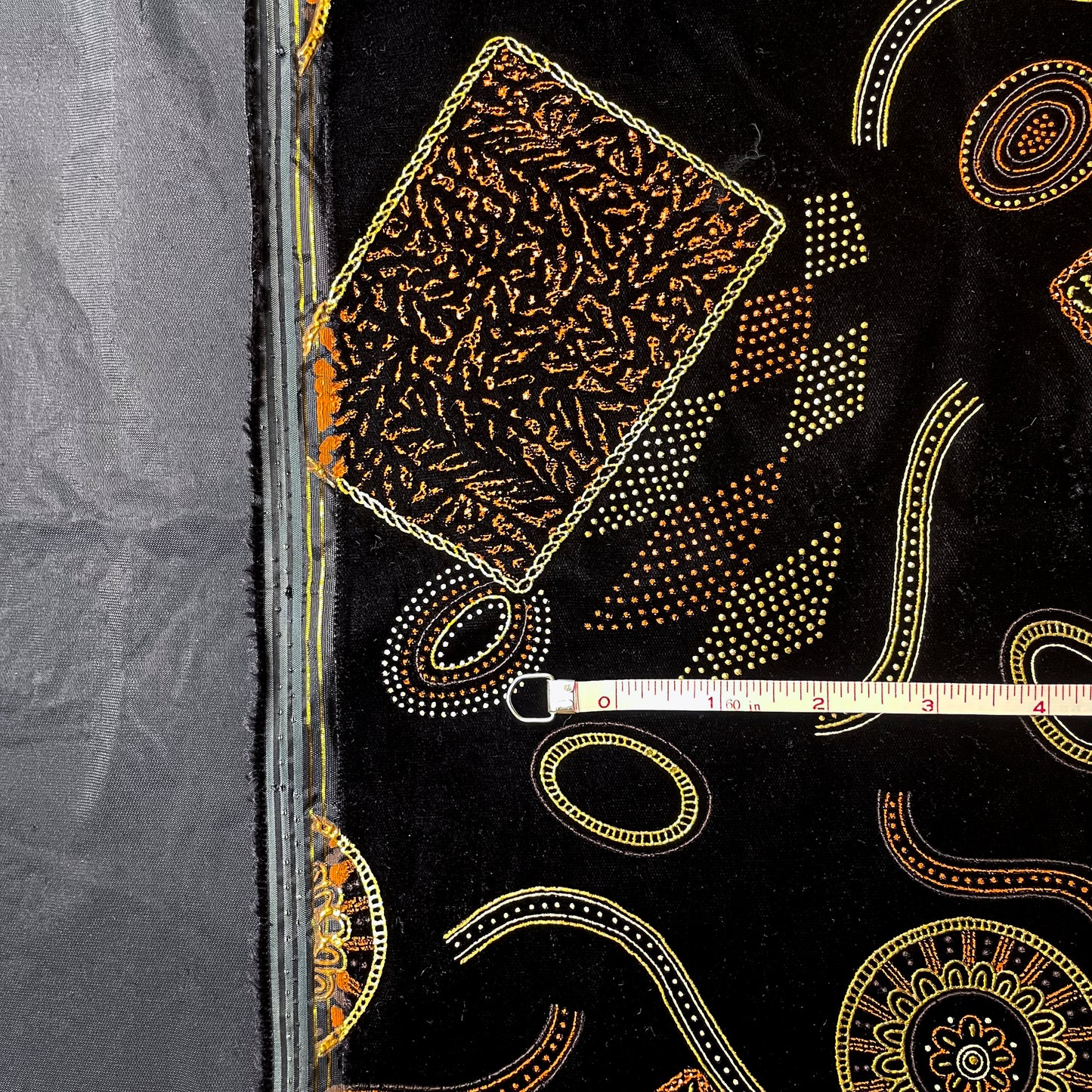 2 1/2 Yds Painted Black Velvet