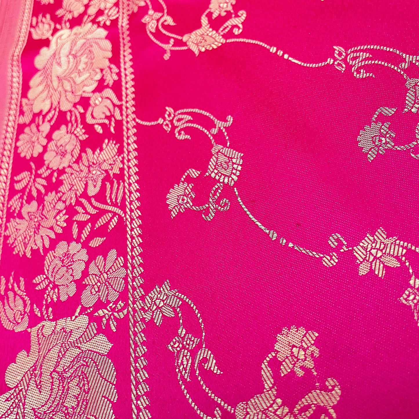 3 Yds Pink Floral Synthetic