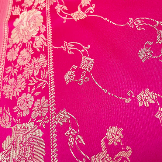 3 Yds Pink Floral Synthetic