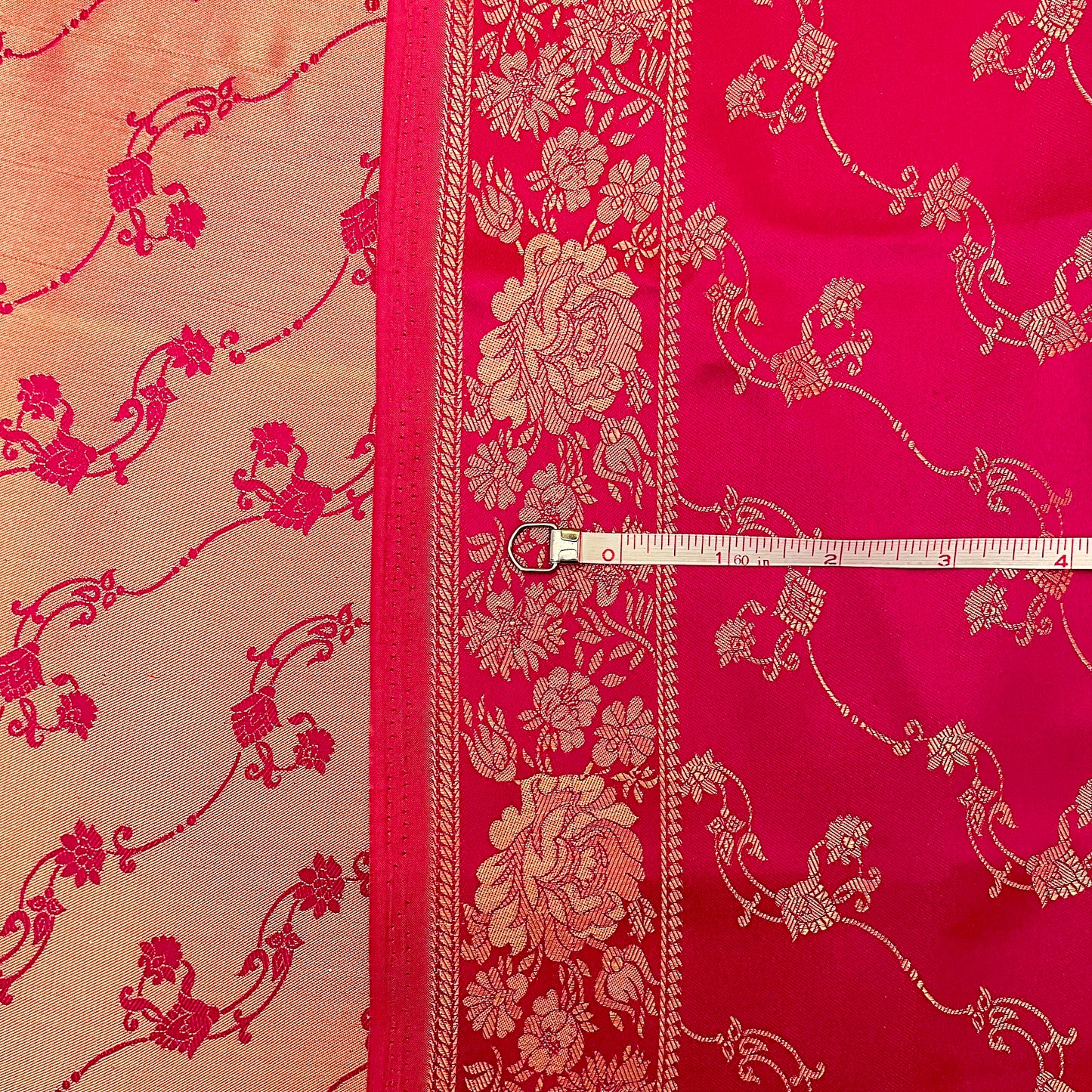 3 Yds Pink Floral Synthetic
