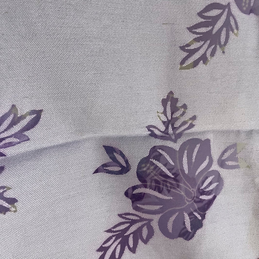 2 1/2 Yds Purple Sheer Floral Cotton