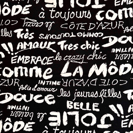 3 1/3 Yds x 52" Black White Tres Chic Pressman Gutman Co Cotton Heavy Weight Fabric