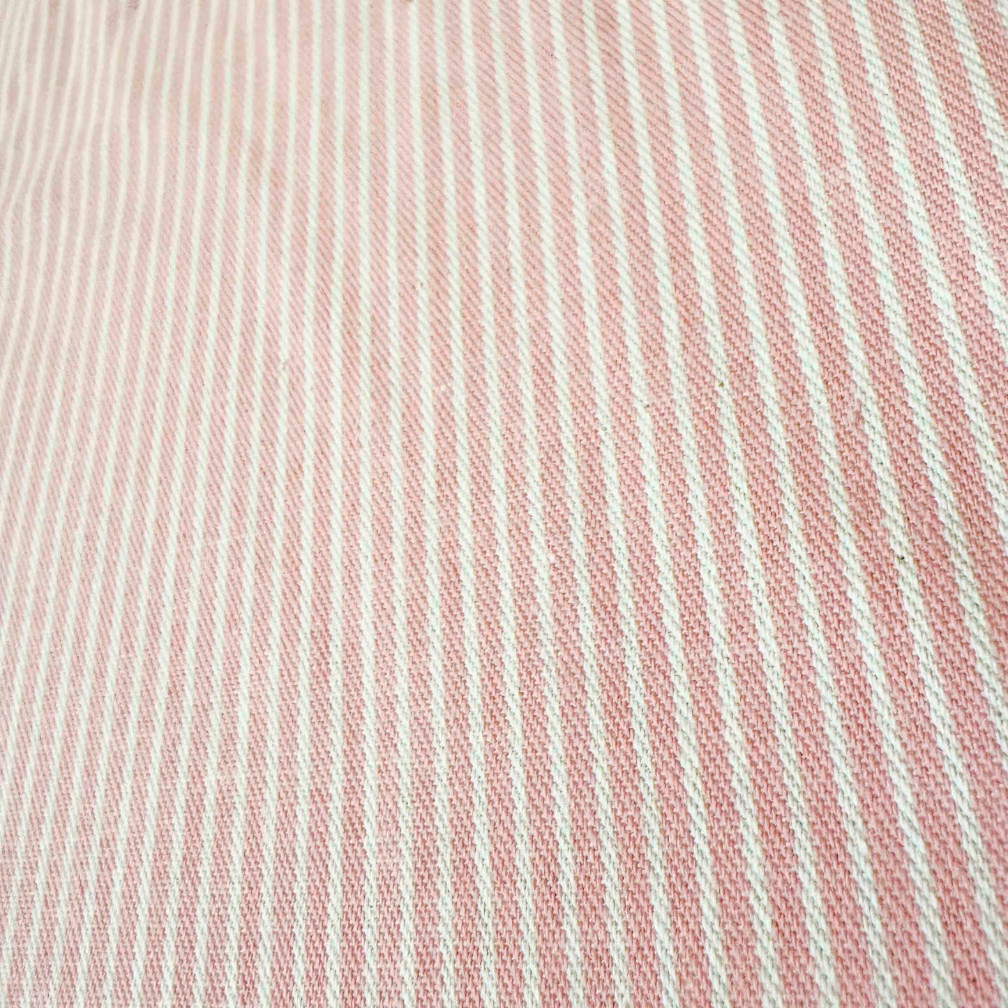 4 Yds x 62" Pink White Striped Cotton Denim