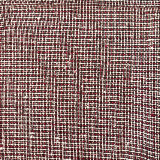 1 Yd x 60" Red Mauve Woven Natural (Wool?) Fabric