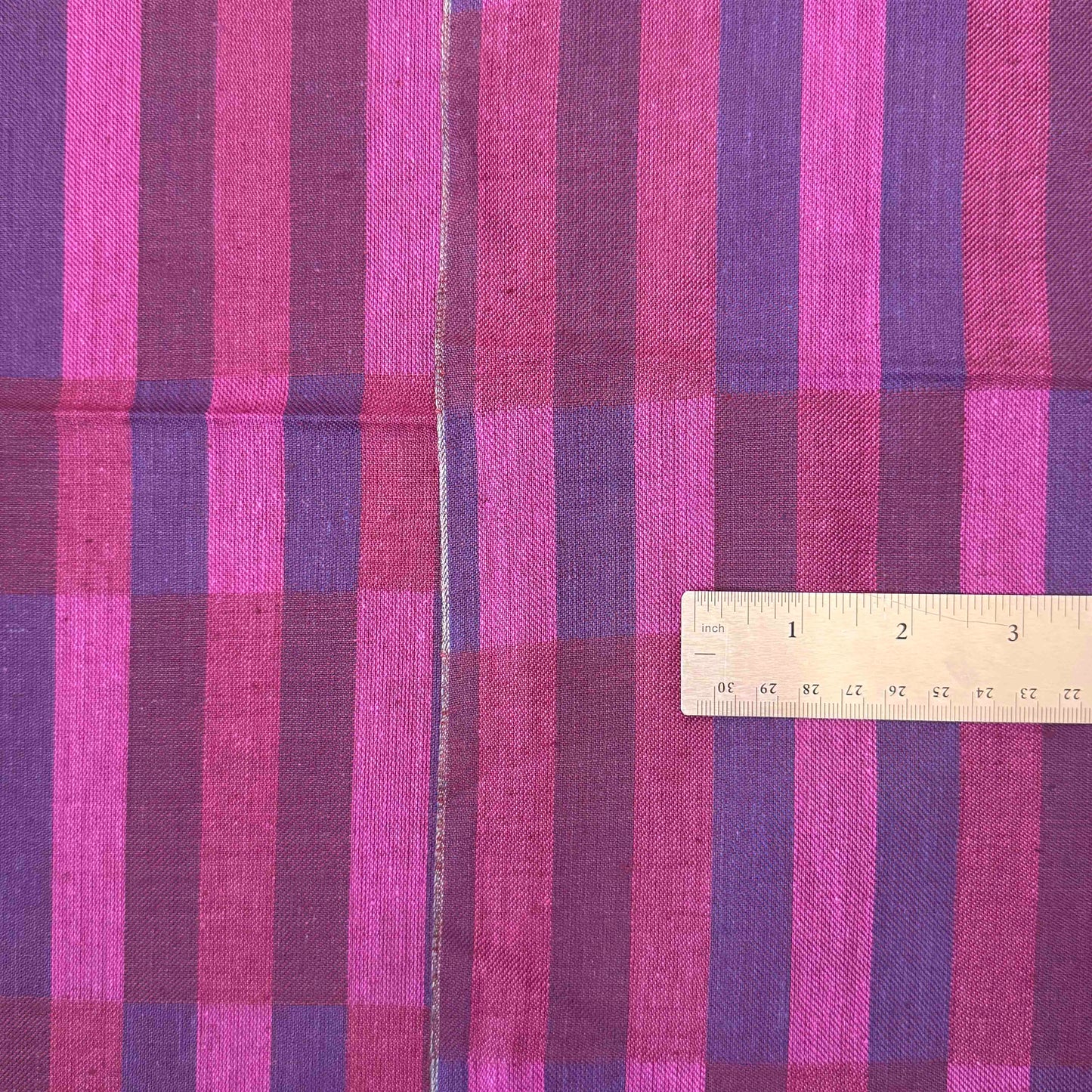 2 1/2 Yds x 45" Purple Wide Stripe Woven Cotton Fabric