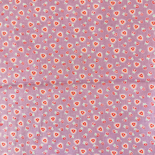 1 Yd x 44" Floral Heart Classic Cotton Fabric
