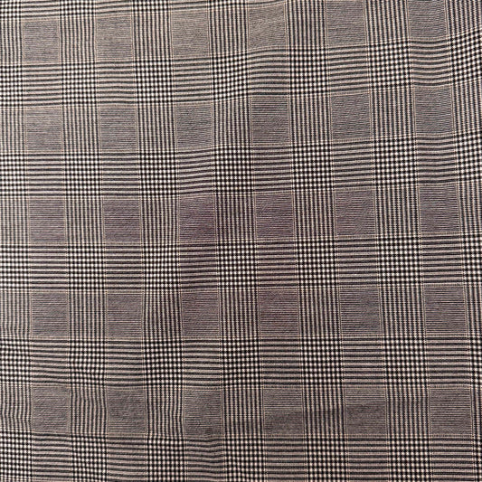 2 Yds x 44" Black and White Checkered Poly (Blend?) Slight Stretch Fabric