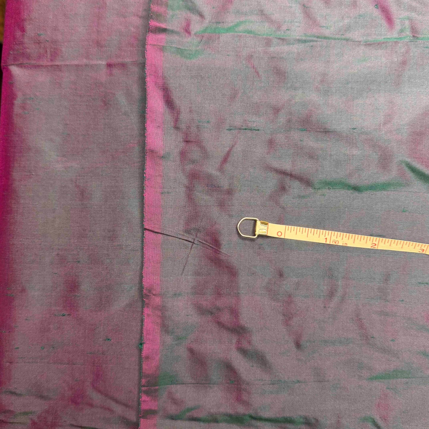 2 Yds x 44" Magenta Teal Silk Fabric