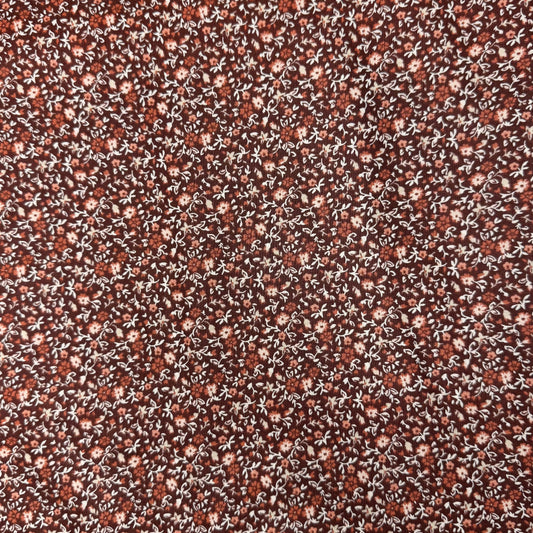 ✂️ 44" Orange Brown Floral Hometown Americana II by Connecting Threads Cotton Fabric
