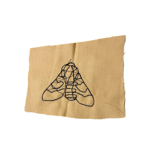 Moth Sew-On Patch, 5" x 6", Corduroy, Cotton, Velvet Fabric