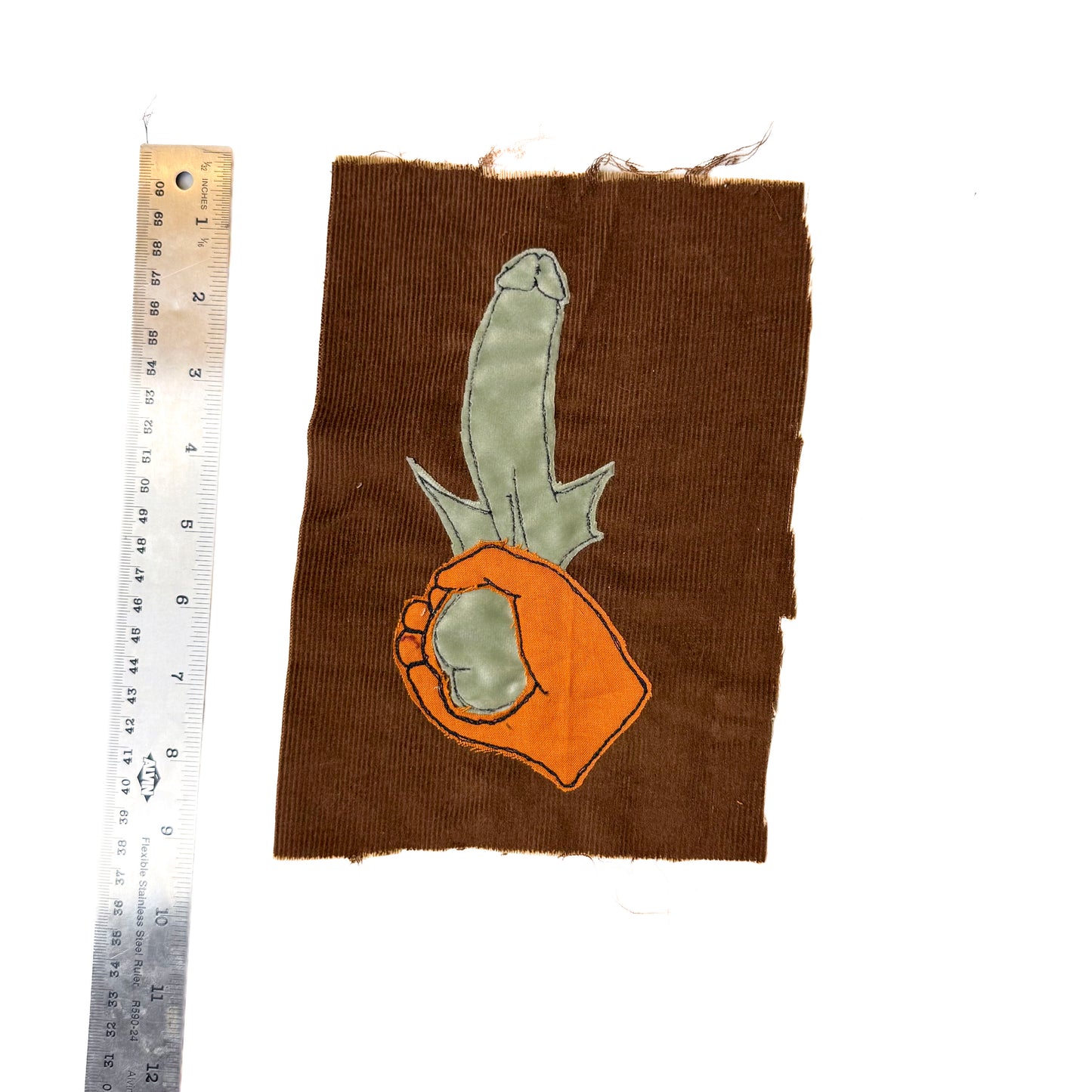 Tug Sew-On Patch, 6" x 9", Corduroy, Cotton, Velvet Fabric