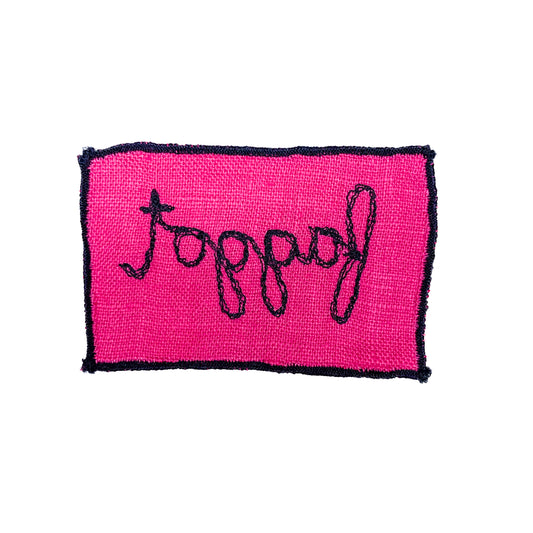 Faggot Sew-On Patch, Pink, 2" x 3"