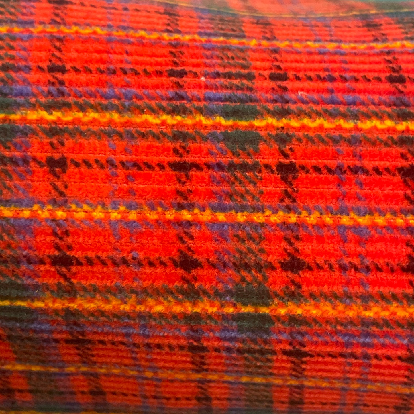 1 1/3 Yds Red Plaid Cotton Corduroy