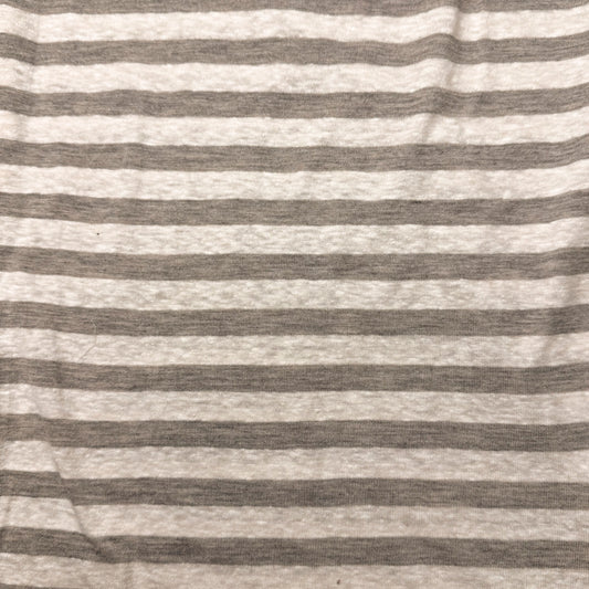 1 Yd x 54" Grey White Stripe Synthetic Knit Fabric