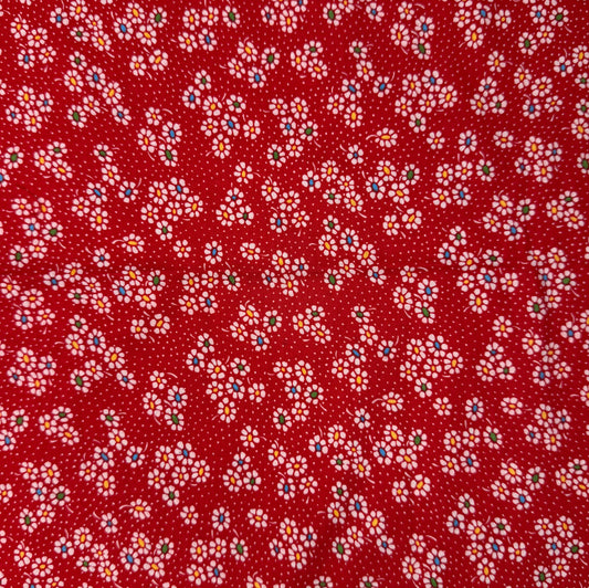 3 2/3 Yds x 44" Red White Daisy Jo-Ann Cotton Fabric