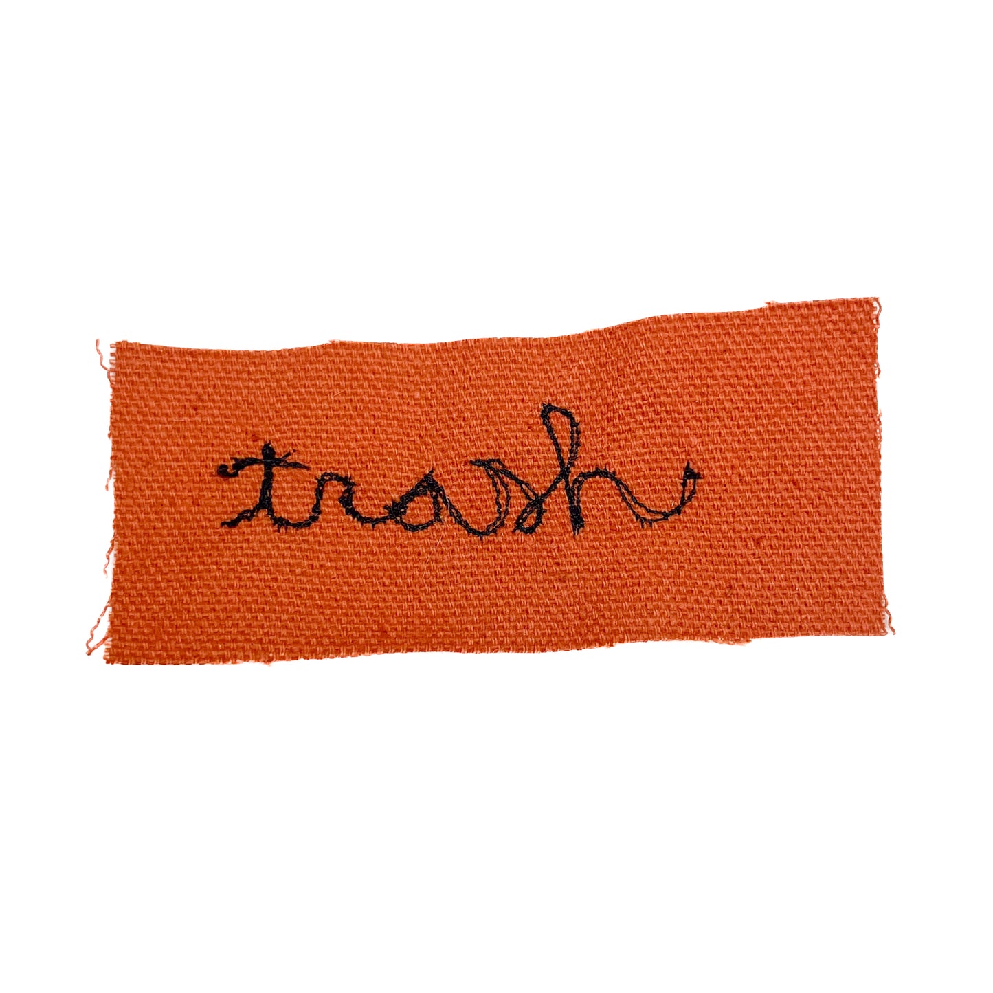 Trash Sew-On Patch, Orange, 1.5" x 2.5"