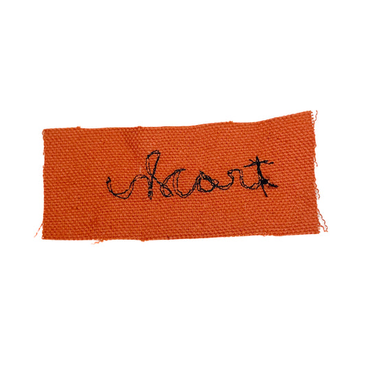 Trash Sew-On Patch, Orange, 1.5" x 2.5"