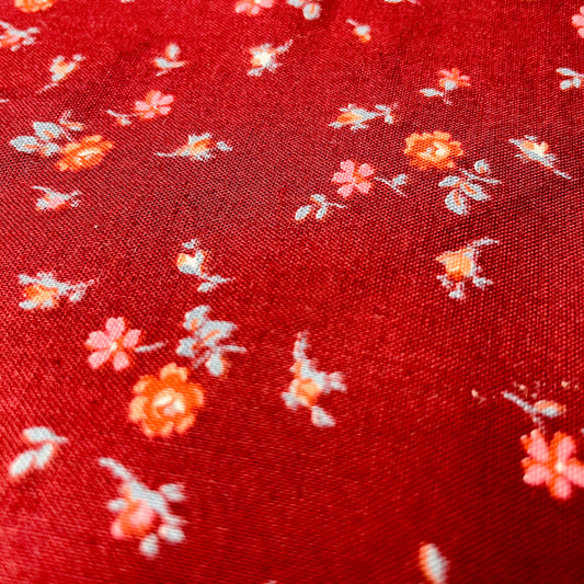 1/2 yd Maroon Floral