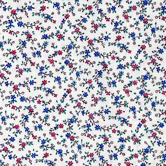 1 1/3 yd* White Tiny Floral
