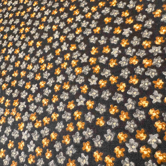 6 2/3 Yds x 44" Navy Brown Blue Floral Cotton Heide Beth Designs Fabric