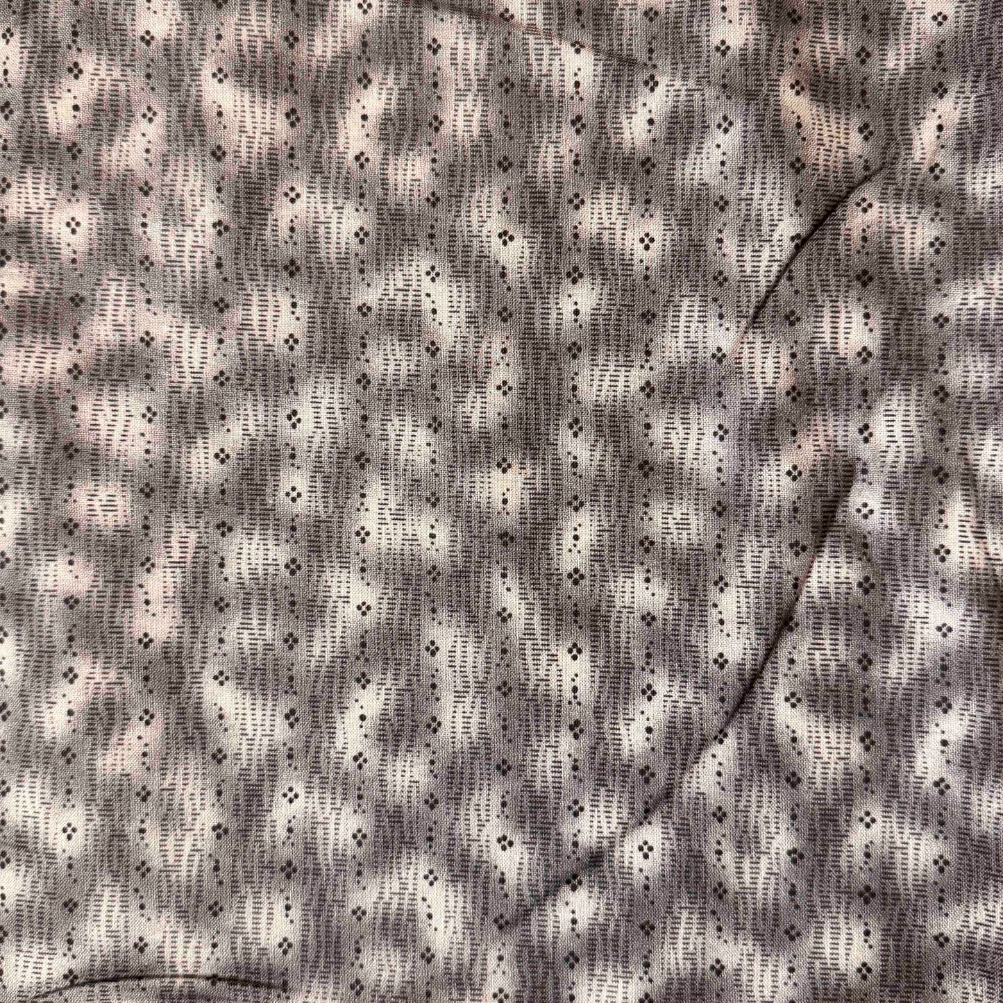5 2/3 Yds x 44" Black Grey Mottled Geometric Cotton Fabric