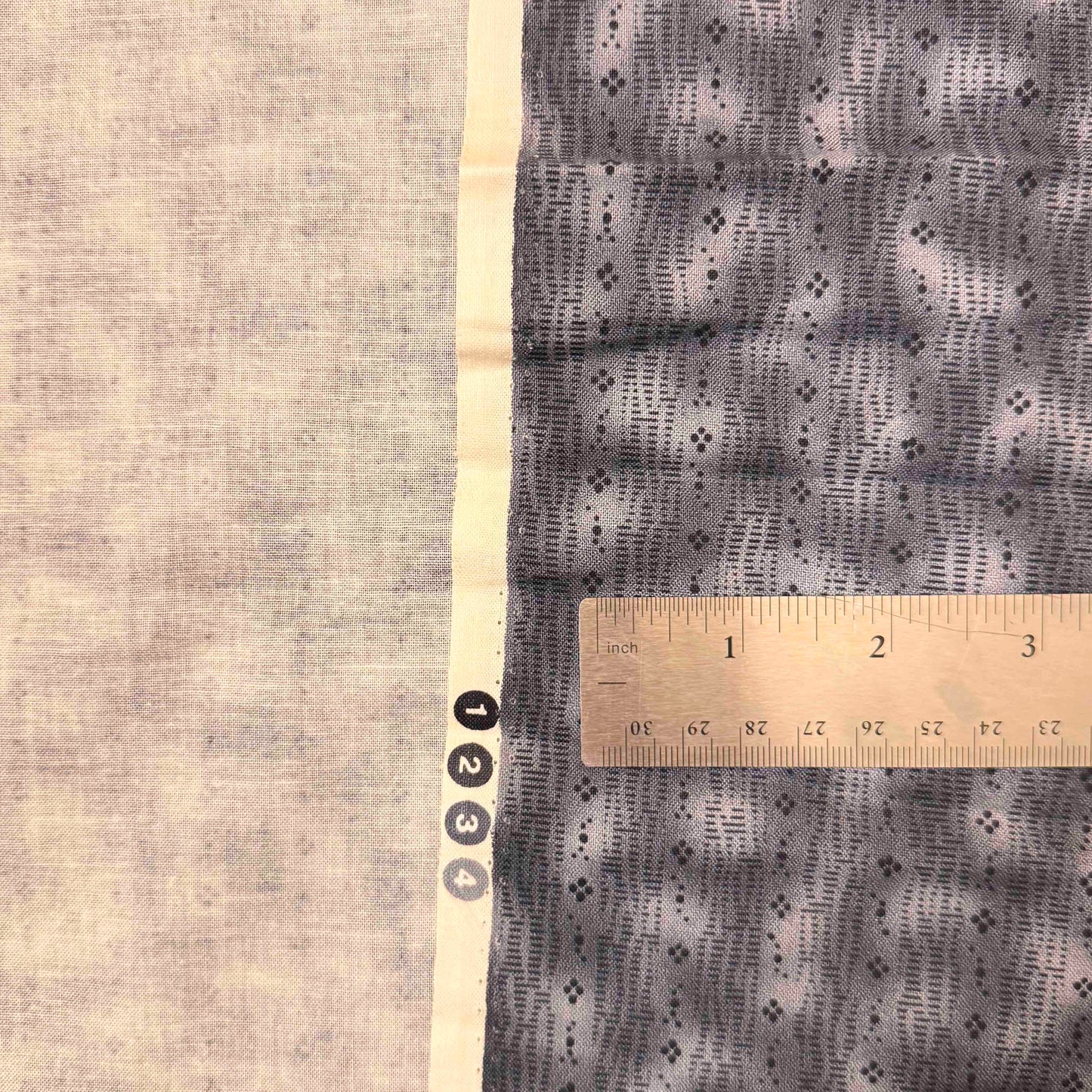 5 2/3 Yds x 44" Black Grey Mottled Geometric Cotton Fabric