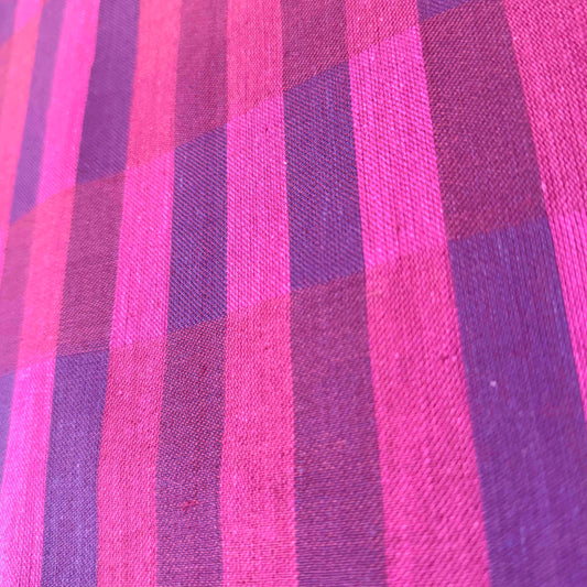 2 1/2 Yds x 45" Purple Wide Stripe Woven Cotton Fabric