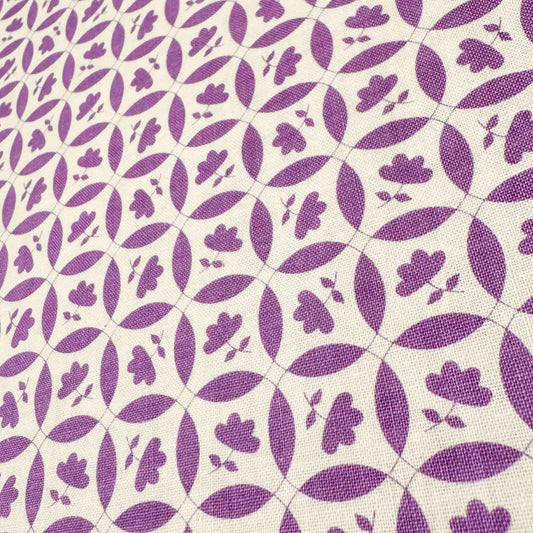 1 Yd x 44" Purple Floral Geometric Cotton Sun Porch Prints Two by Four Corner Designs Nathan Fabrics