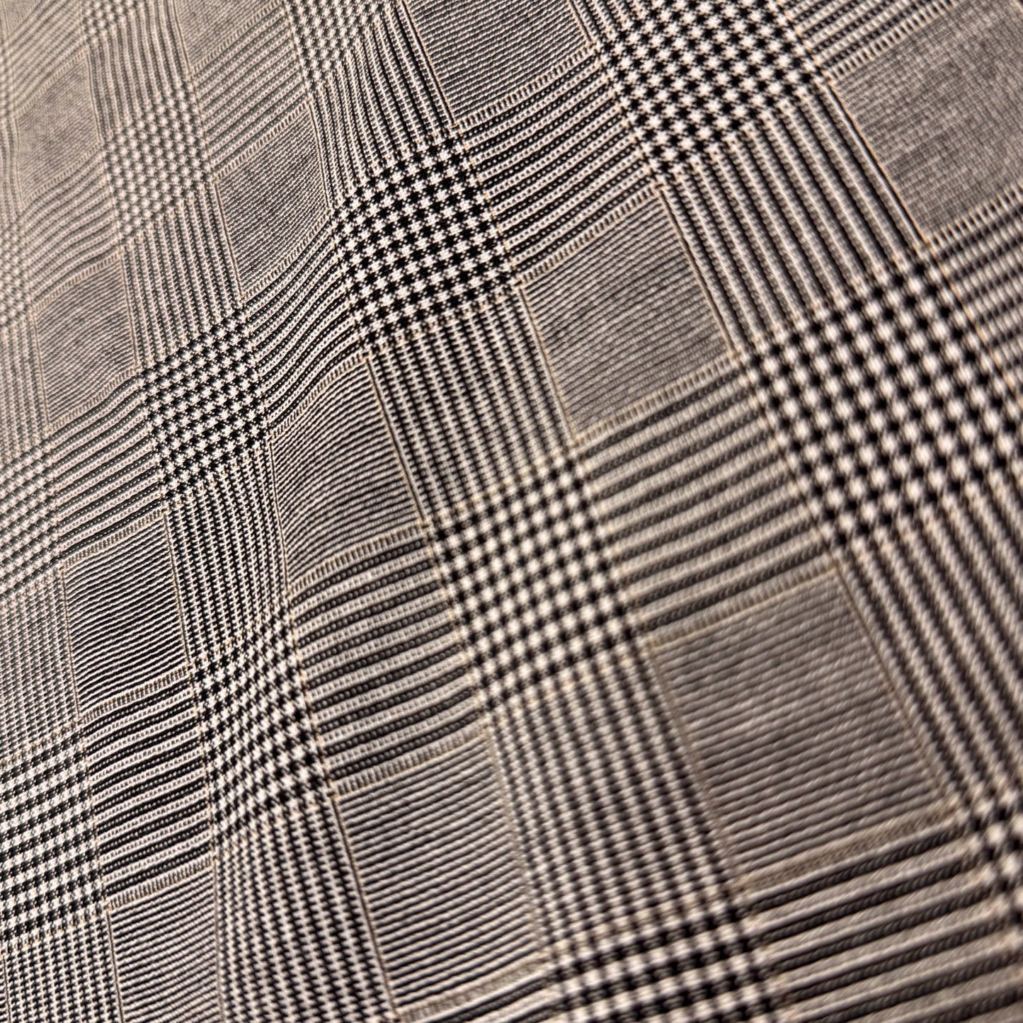 2 Yds x 44" Black and White Checkered Poly (Blend?) Slight Stretch Fabric