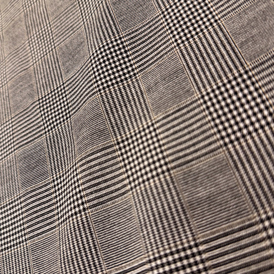 2 Yds x 44" Black and White Checkered Poly (Blend?) Slight Stretch Fabric