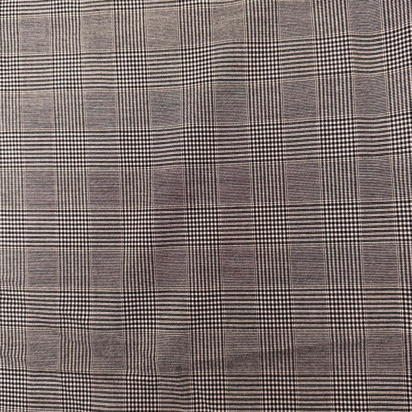 2 Yds x 44" Black and White Checkered Poly (Blend?) Slight Stretch Fabric