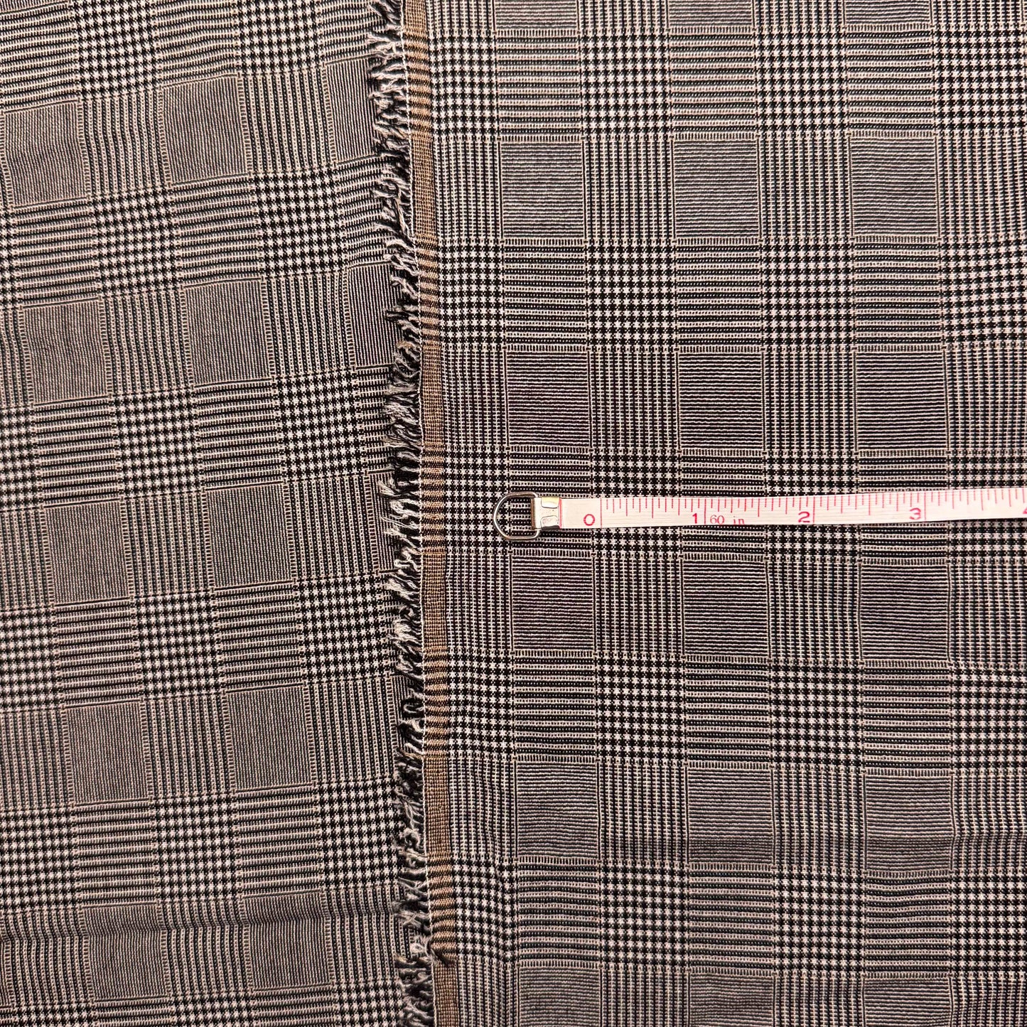 2 Yds x 44" Black and White Checkered Poly (Blend?) Slight Stretch Fabric