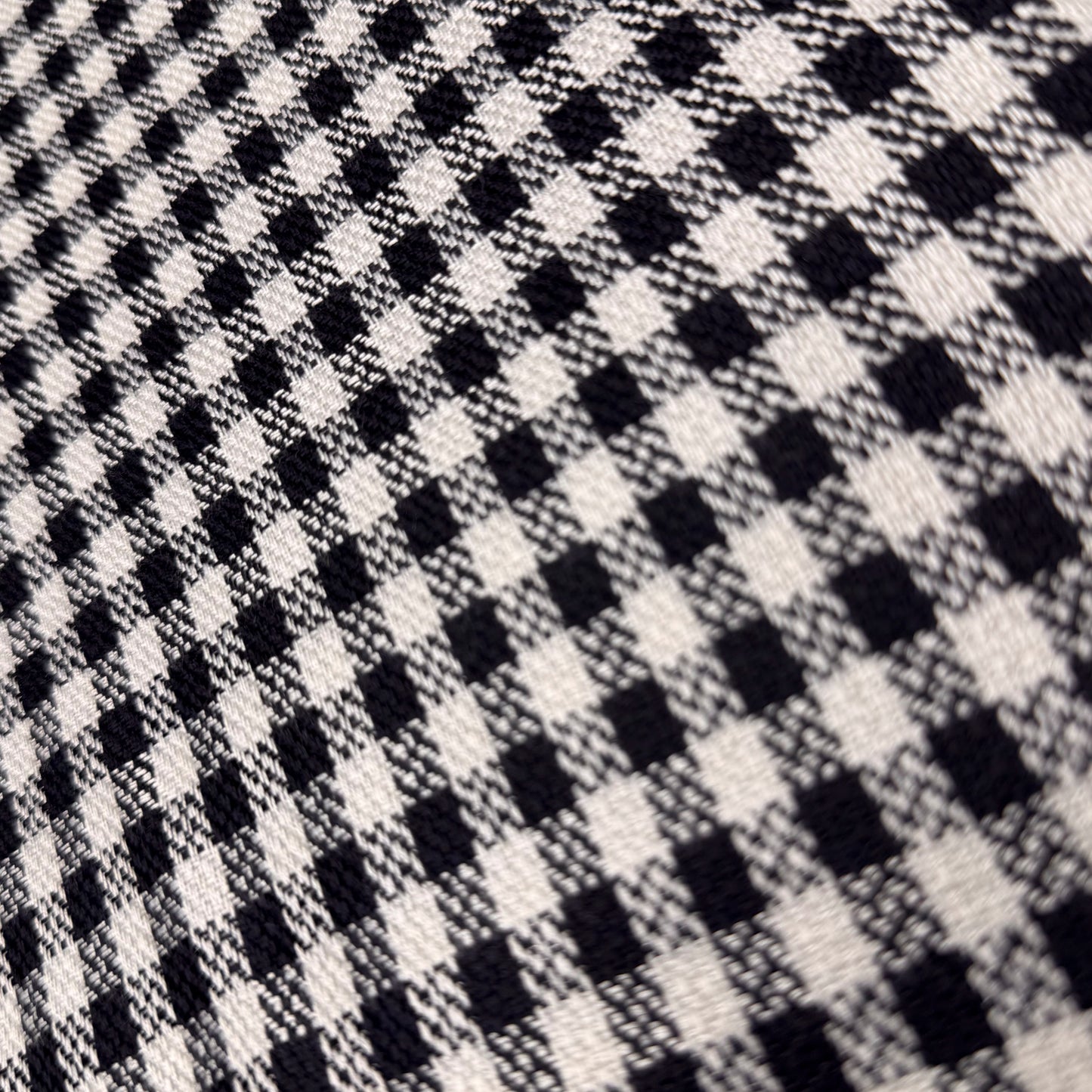 2 Yds x 60" Black and White Checkered Weave Cotton Fabric