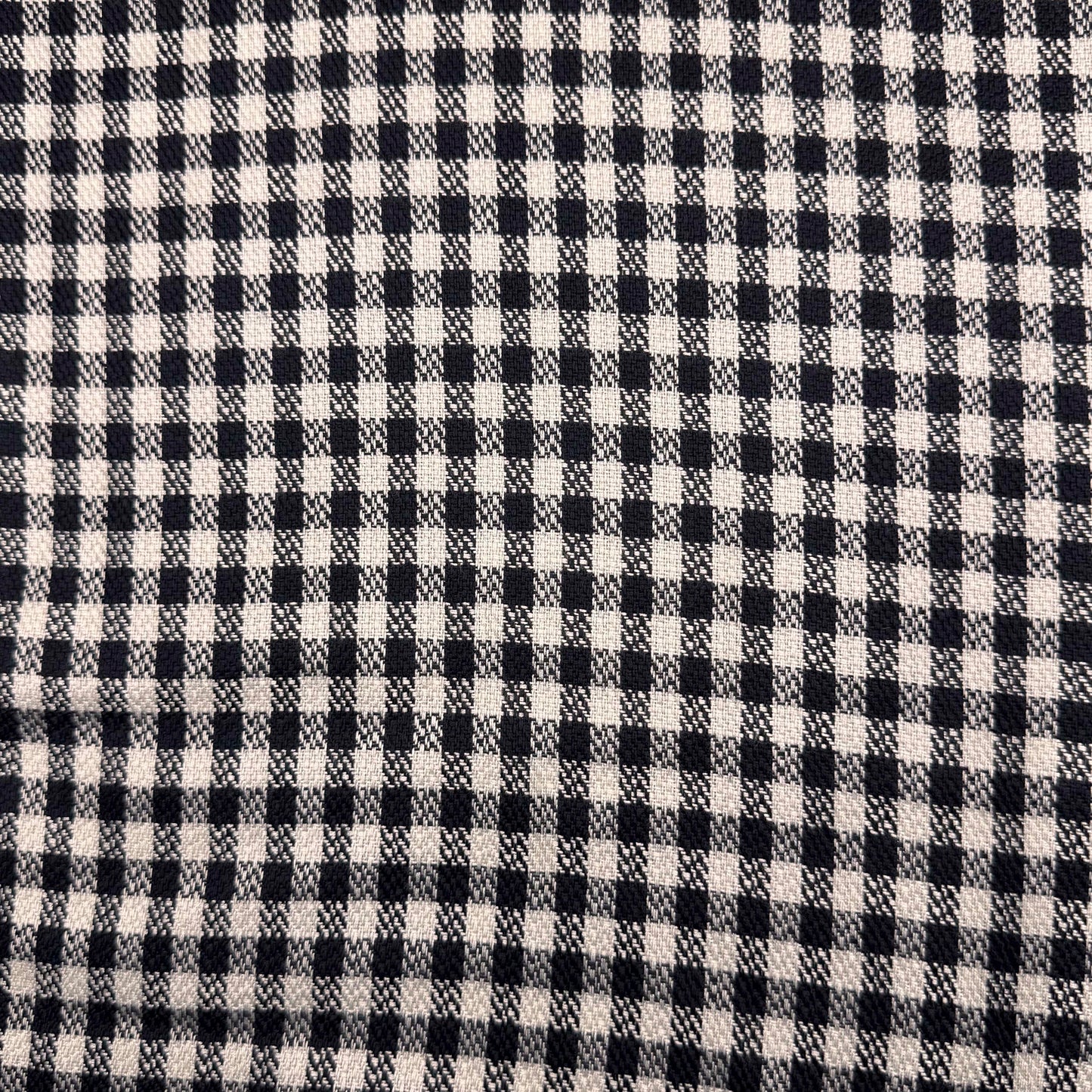 2 Yds x 60" Black and White Checkered Weave Cotton Fabric