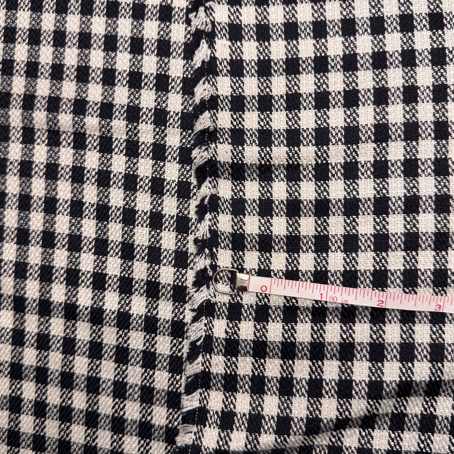 2 Yds x 60" Black and White Checkered Weave Cotton Fabric