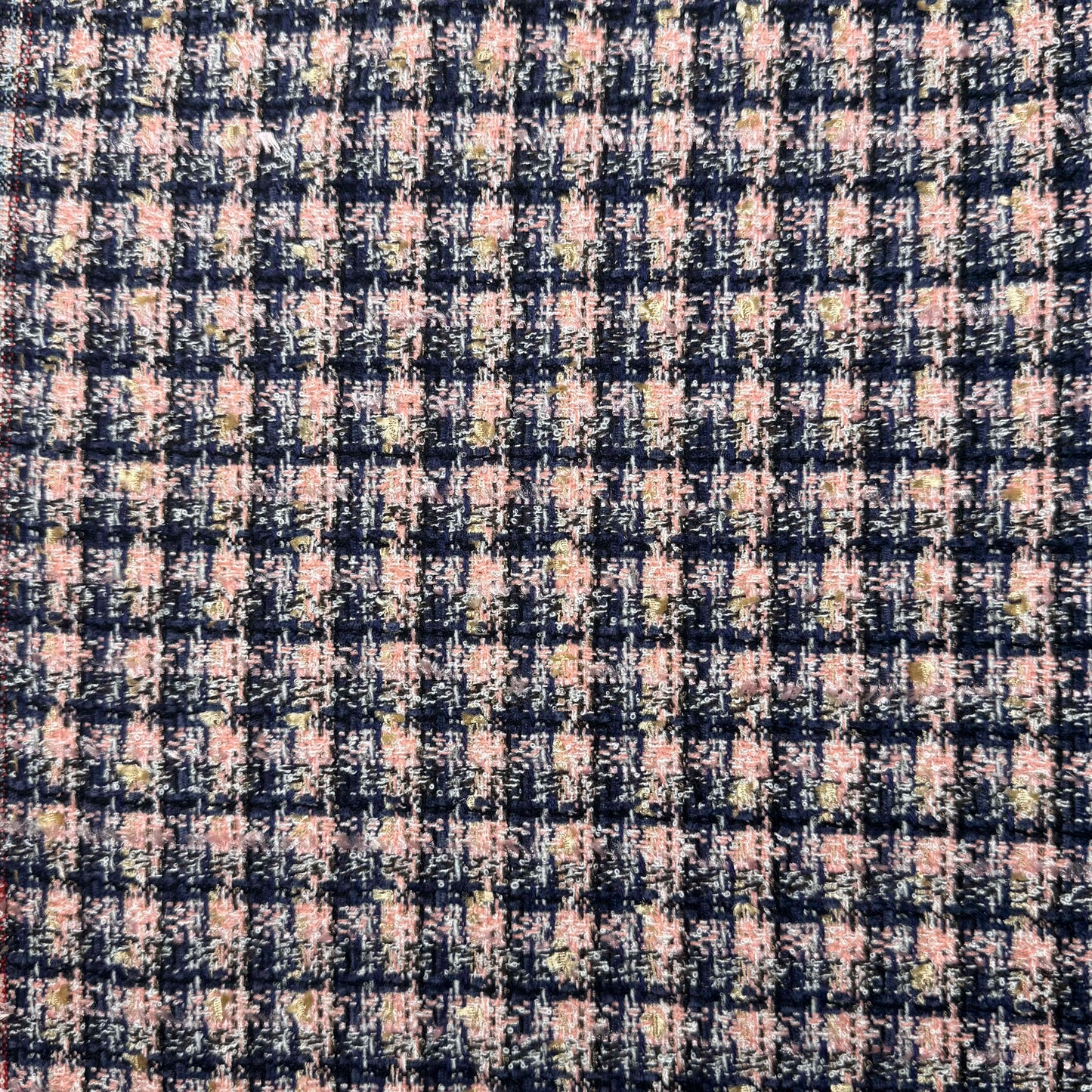 2 Yds x 60" Pink Navy Woven Polyester Fabric