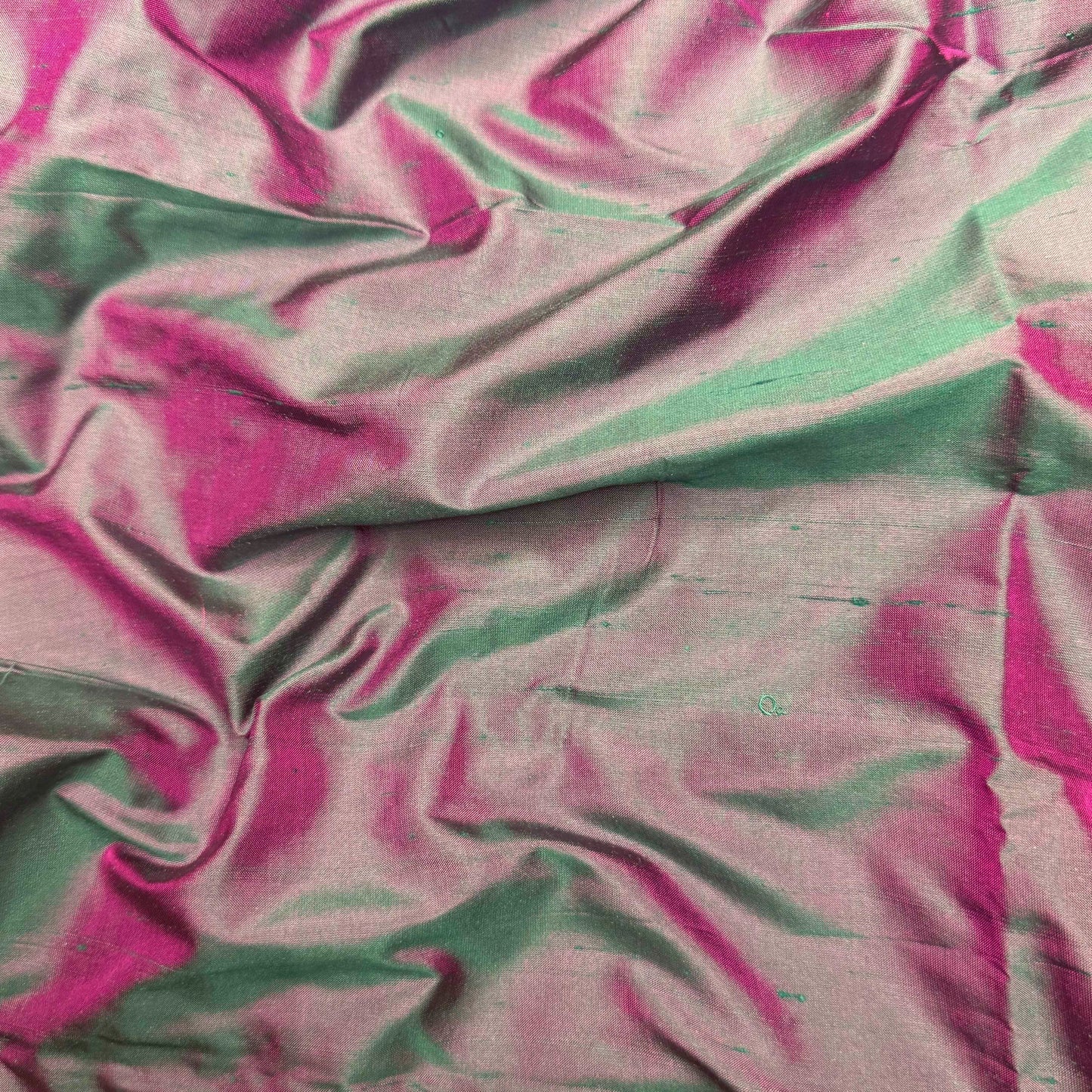2 Yds x 44" Magenta Teal Silk Fabric