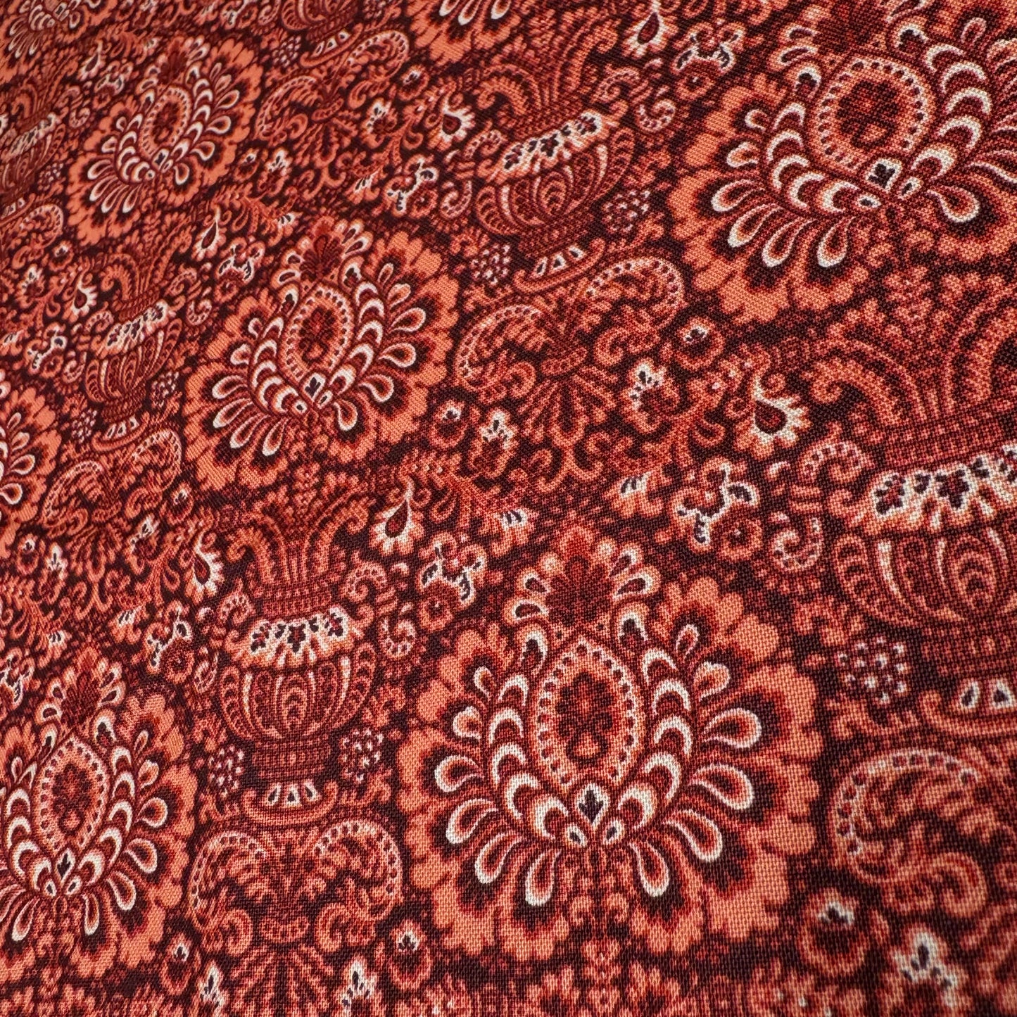 3 1/3 Yds x 44" Red Belles Fleurs by Connecting Threads Cotton Fabric