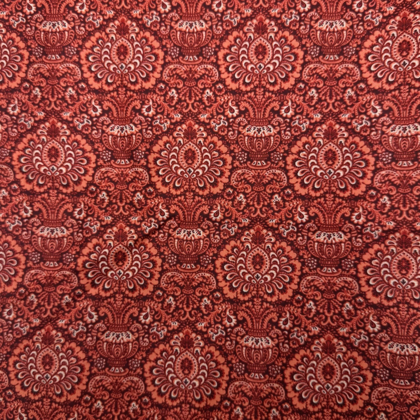 3 1/3 Yds x 44" Red Belles Fleurs by Connecting Threads Cotton Fabric