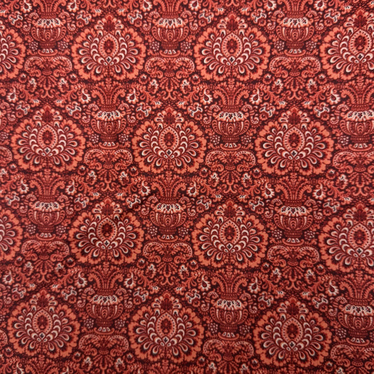 3 1/3 Yds x 44" Red Belles Fleurs by Connecting Threads Cotton Fabric