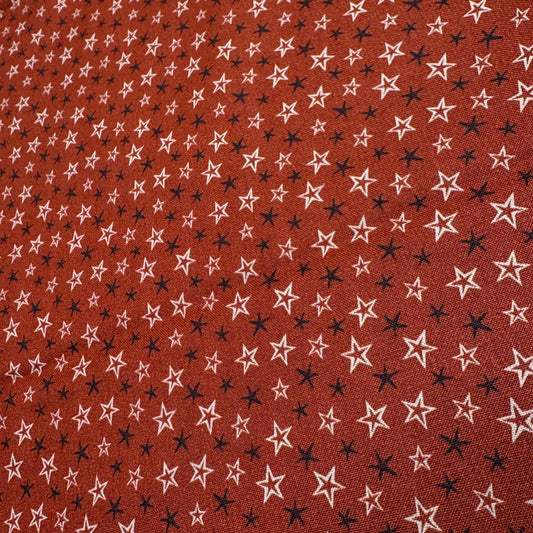 7 1/2 Yds x 44" Stars Barn Red Hometown Americana II by Connecting Threads Cotton Fabric
