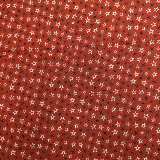 7 1/2 Yds x 44" Stars Barn Red Hometown Americana II by Connecting Threads Cotton Fabric