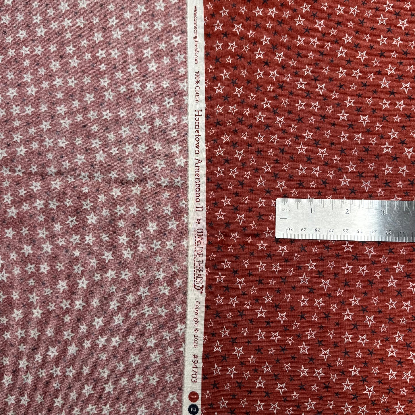 7 1/2 Yds x 44" Stars Barn Red Hometown Americana II by Connecting Threads Cotton Fabric