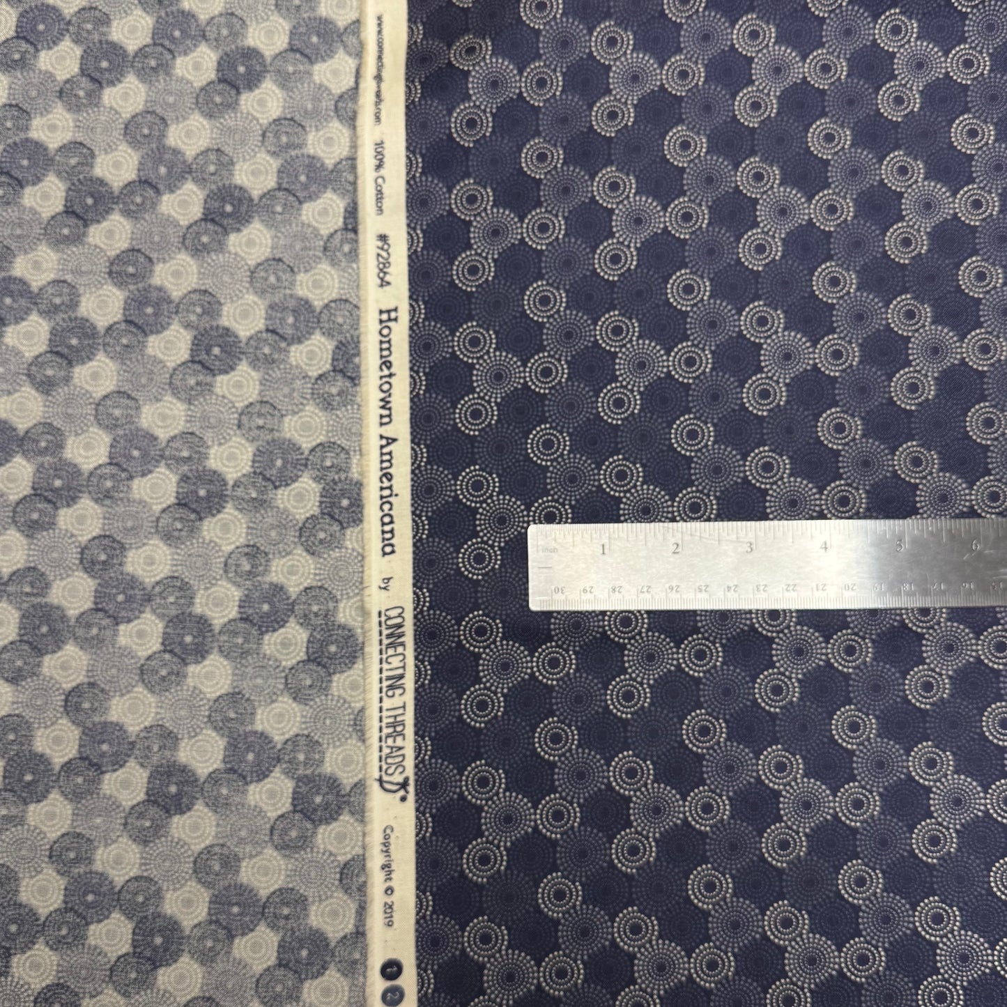 4 2/3 Yds x 44" Navy Independence Hometown Americana by Connecting Threads Cotton Fabric