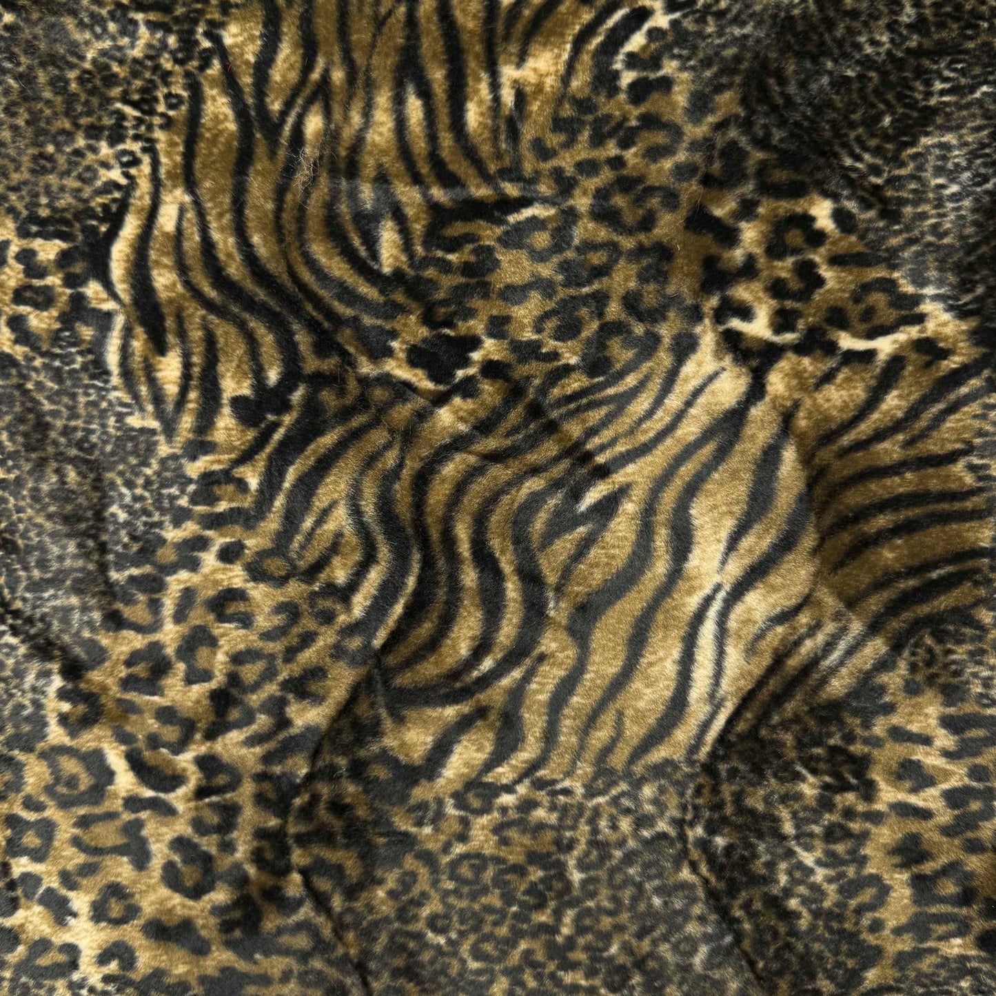 3/4 + Yd x 62" Mixed Animal Print Faux Fur Synthetic Fabric