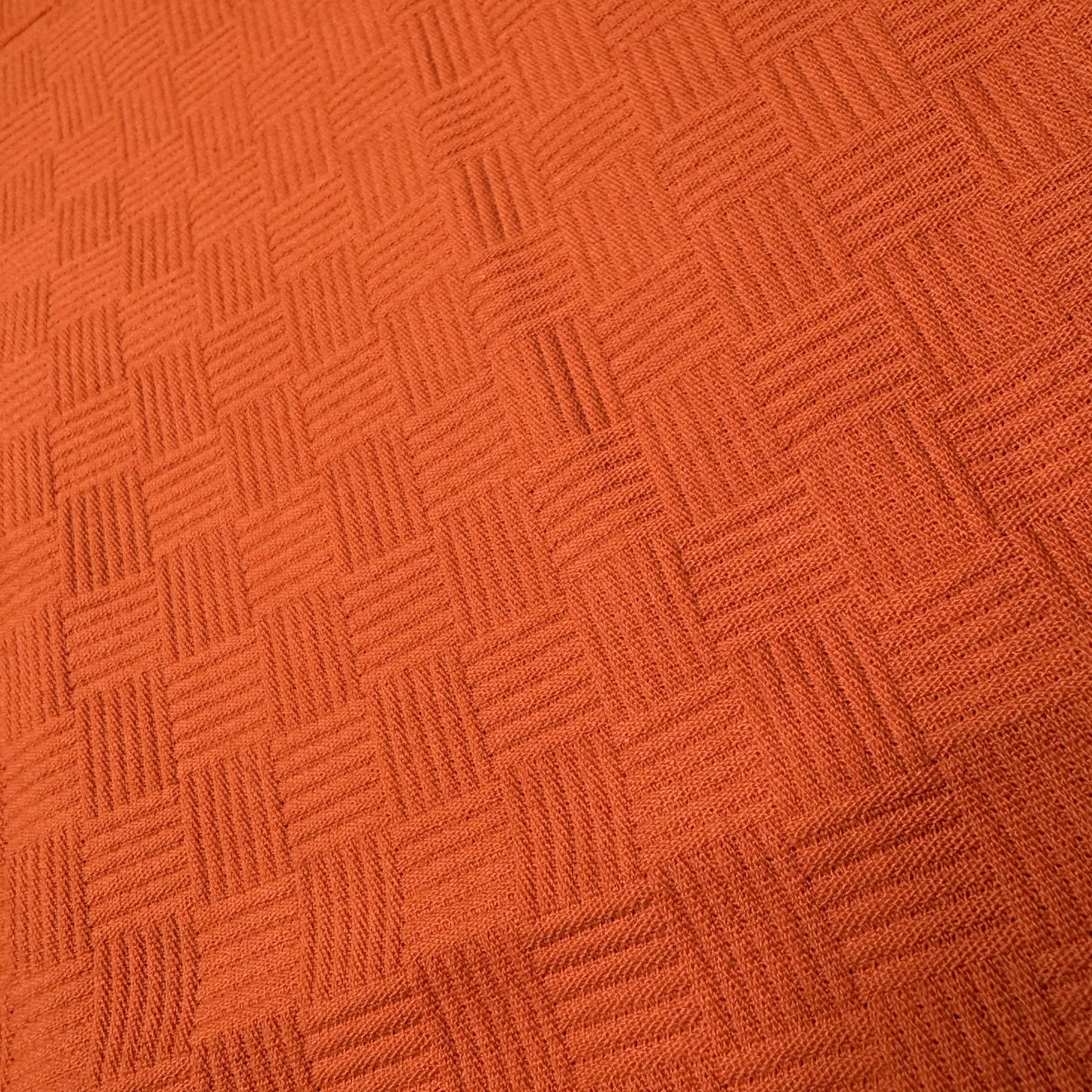 3 3/8 Yds x 52" Orange Basket Weave Texture Heavy Cotton Fabric